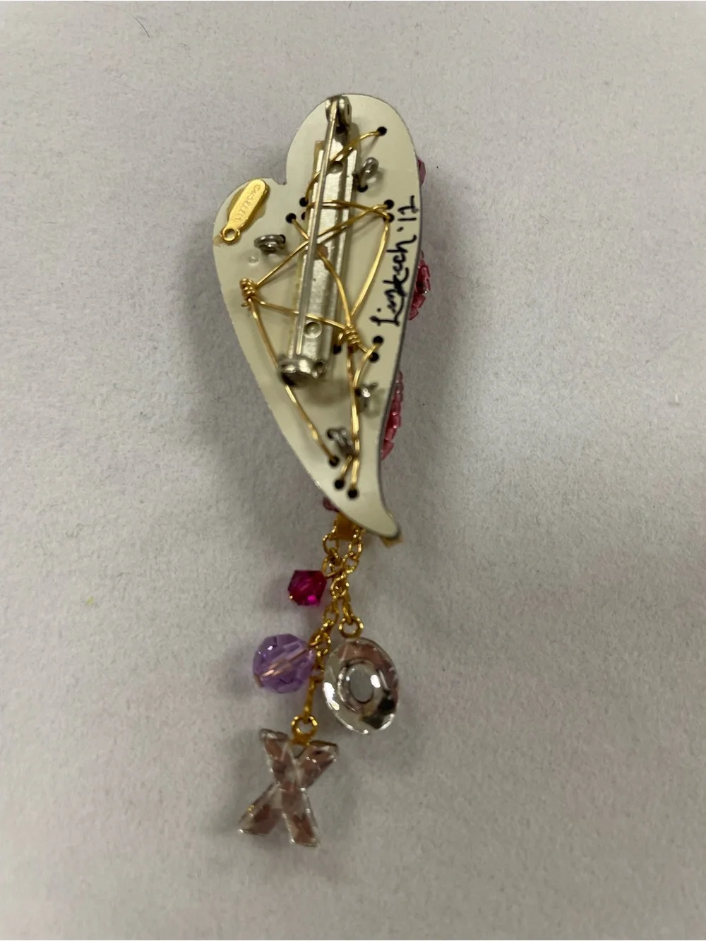 Liztech With Love XOXO Heart Hand-Crafted Brooch